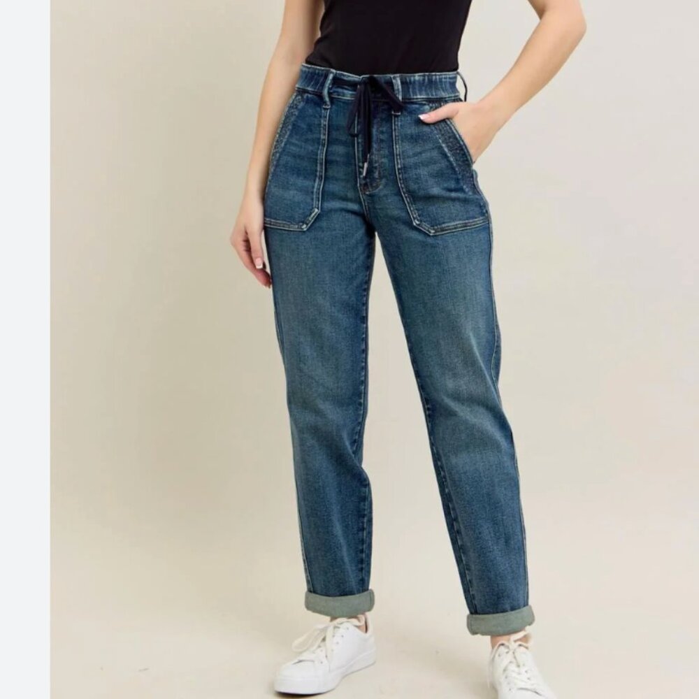 JIUDY BLUE High Waist Jogger Jeans Style #JB88971 size 9/29